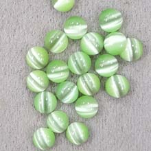 6MM ROUND CABOCHON CAT'S EYE LIGHT GREEN(20PCS/BAG)